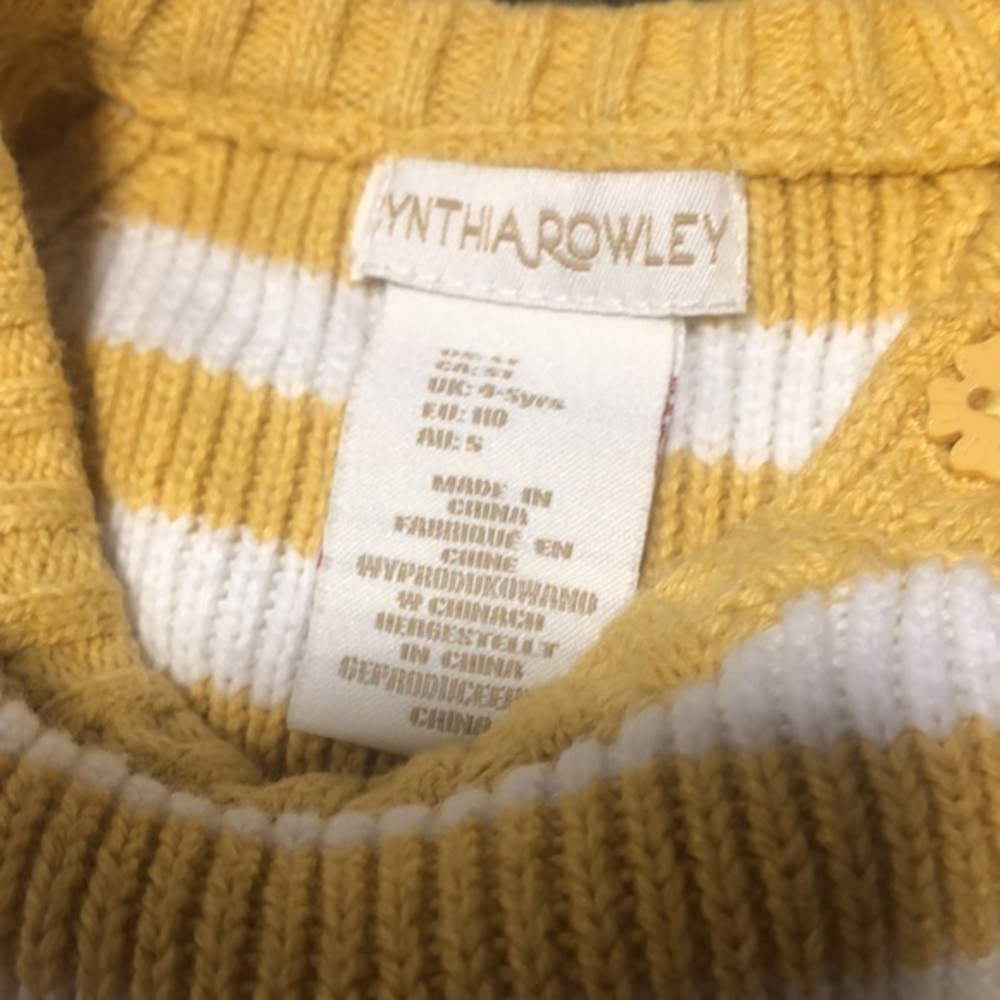 Cynthia Rowley size 5t yellow and white striped dress R6 - Picture 5 of 5